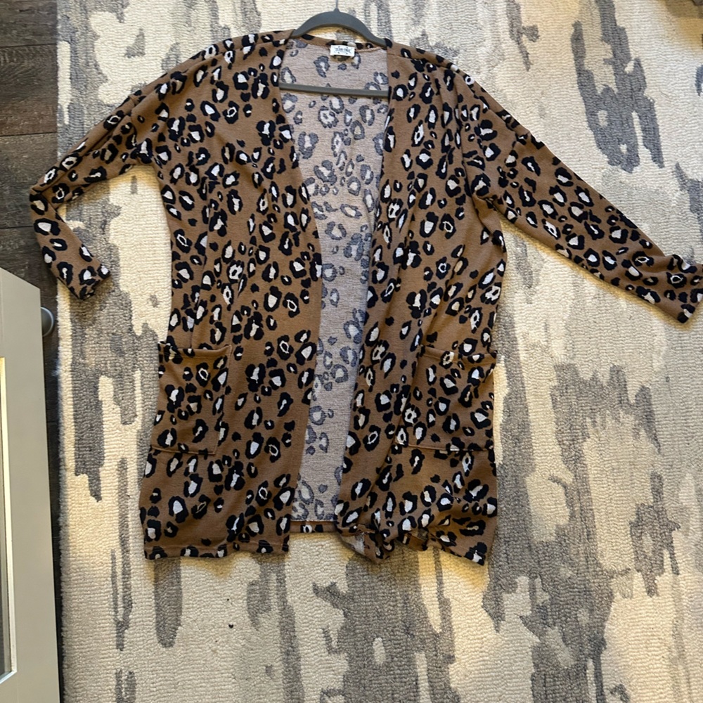 Leopard Print Open Cardigan